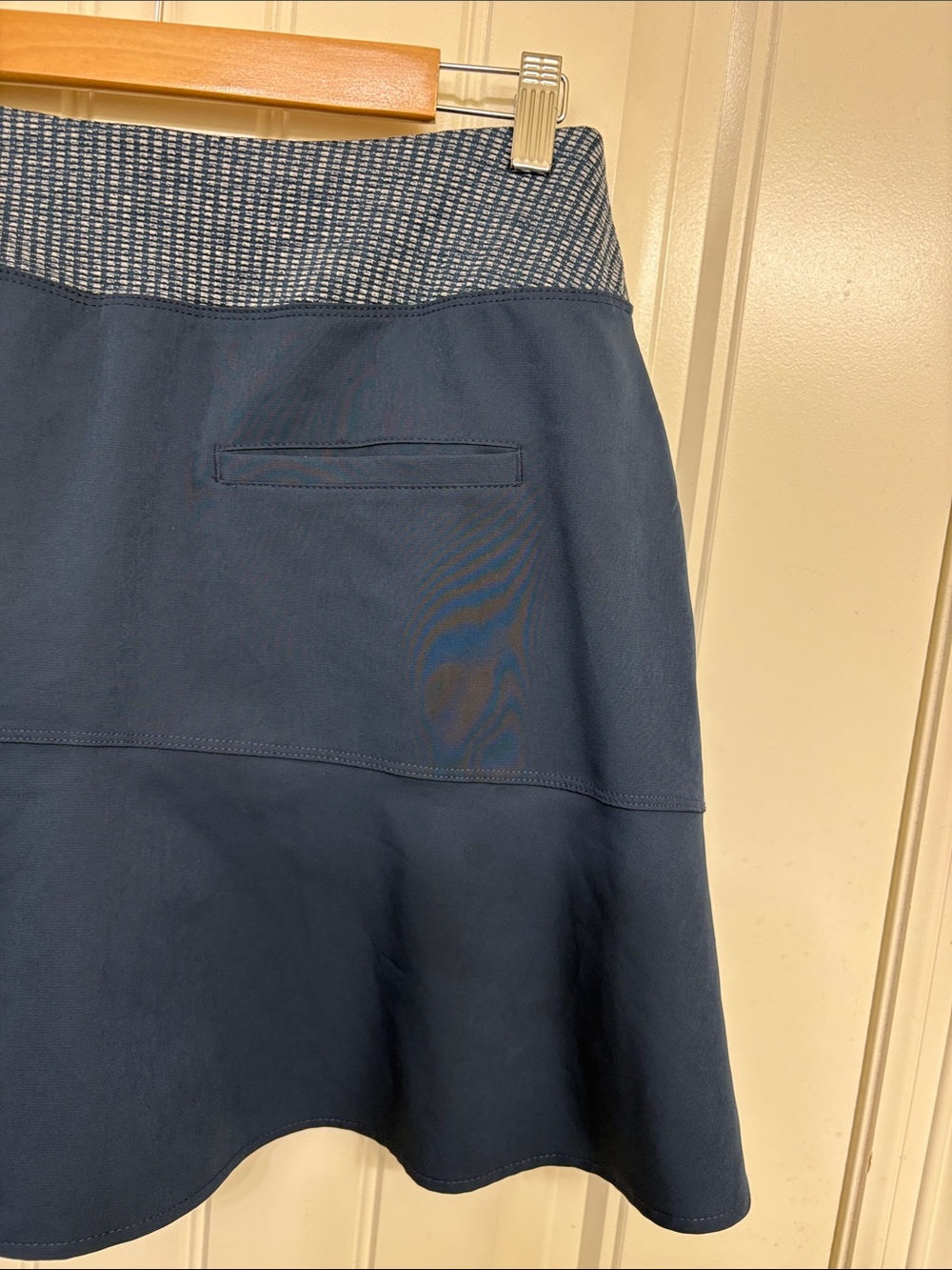 NWT adidas Navy Blue Women’s Athletic Golf Skort with Patterned Waistband - Picture 10 of 11
